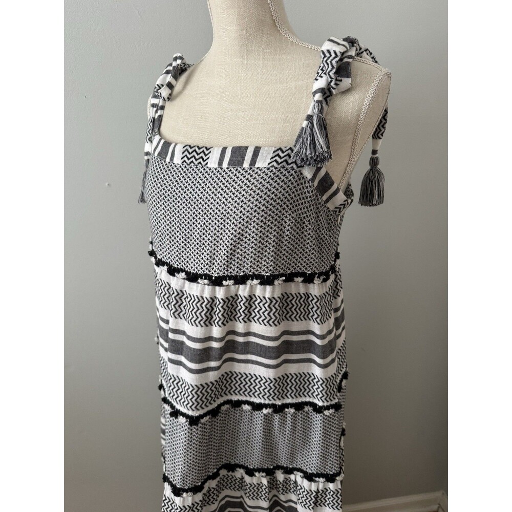 Veronica Beard 'Quartz' Striped Cotton Maxi Dress Black Multi Size Large - Picture 3 of 13
